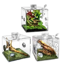 Jumping Spider Enclosure,DIY Insects Habitat Small Reptile Terrarium House Feede