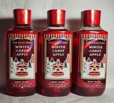 Bath  Body Works WINTER CANDY APPLE Body Wash 10oz Set of 3 