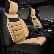CAR PASS Faux Leather Car Seat Covers Front Seats Only, 3D Foam Support Car S...