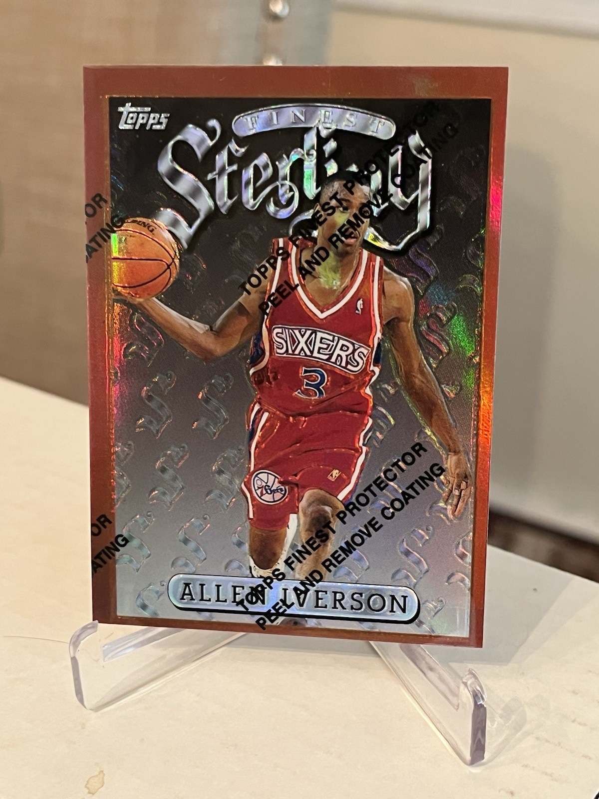 1996 Topps Finest Sterling Rookie Refractor Allen Iverson 240 S36 RC Card Common