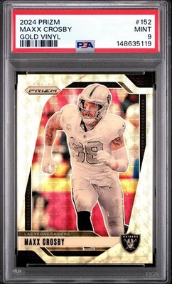 2024 Panini Prizm Maxx Crosby Gold Vinyl Prizm /5 PSA 9 Mint Las Vegas Raiders