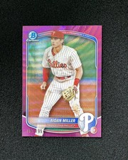 2025 Bowman Chrome Aidan Miller #BCP-54 Pink Wave Refractor /199 Phillies QI95