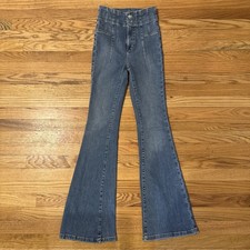 We The Free Penny Pull On Stretch Flare Wash Women’s  Jeans Pleaded Size 25