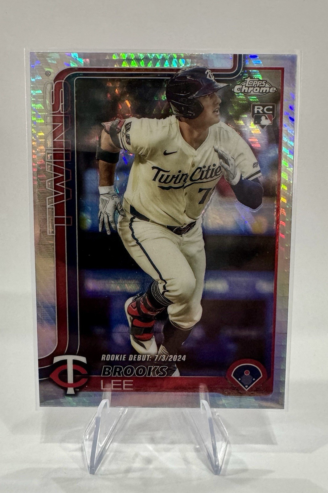 2025 Topps Chrome Update Brooks Lee #USC6 Rookie Debut Prism Refractor RC Twins