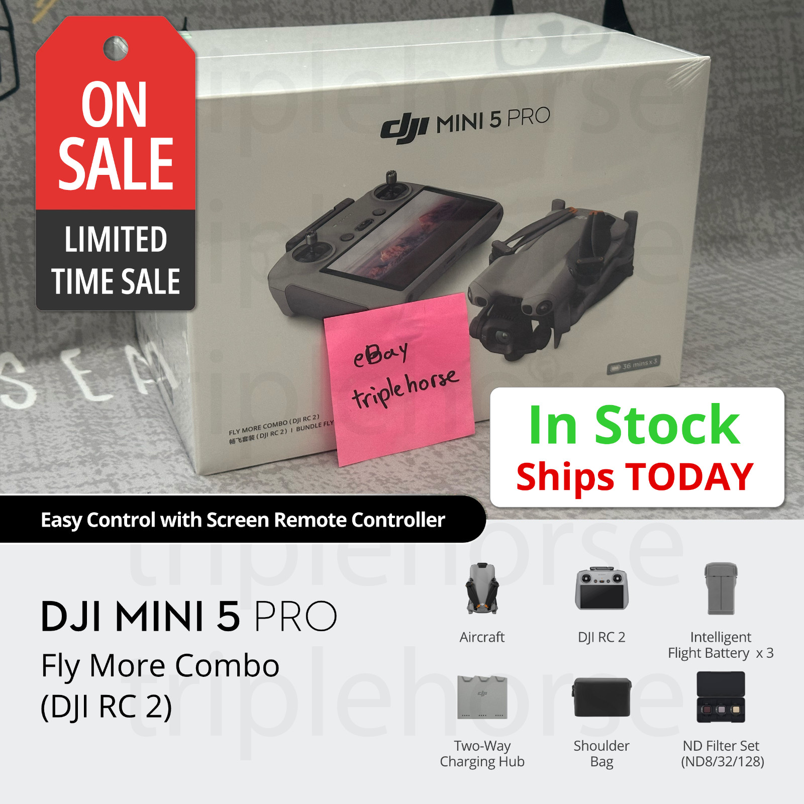 🔥 DJI Mini 5 Pro Fly More Combo (RC 2)  🔥 FREE 1-3 DAY ✈️ FROM USA 🇺🇸