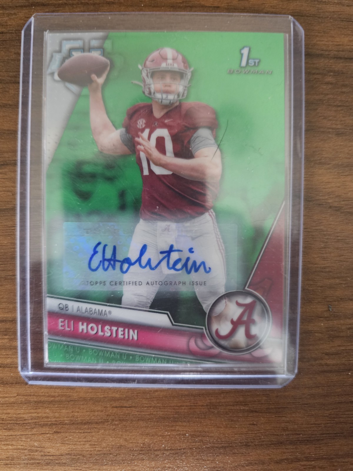 2023 Bowman University Chrome Green Refractor Eli Holstein Autograph /99