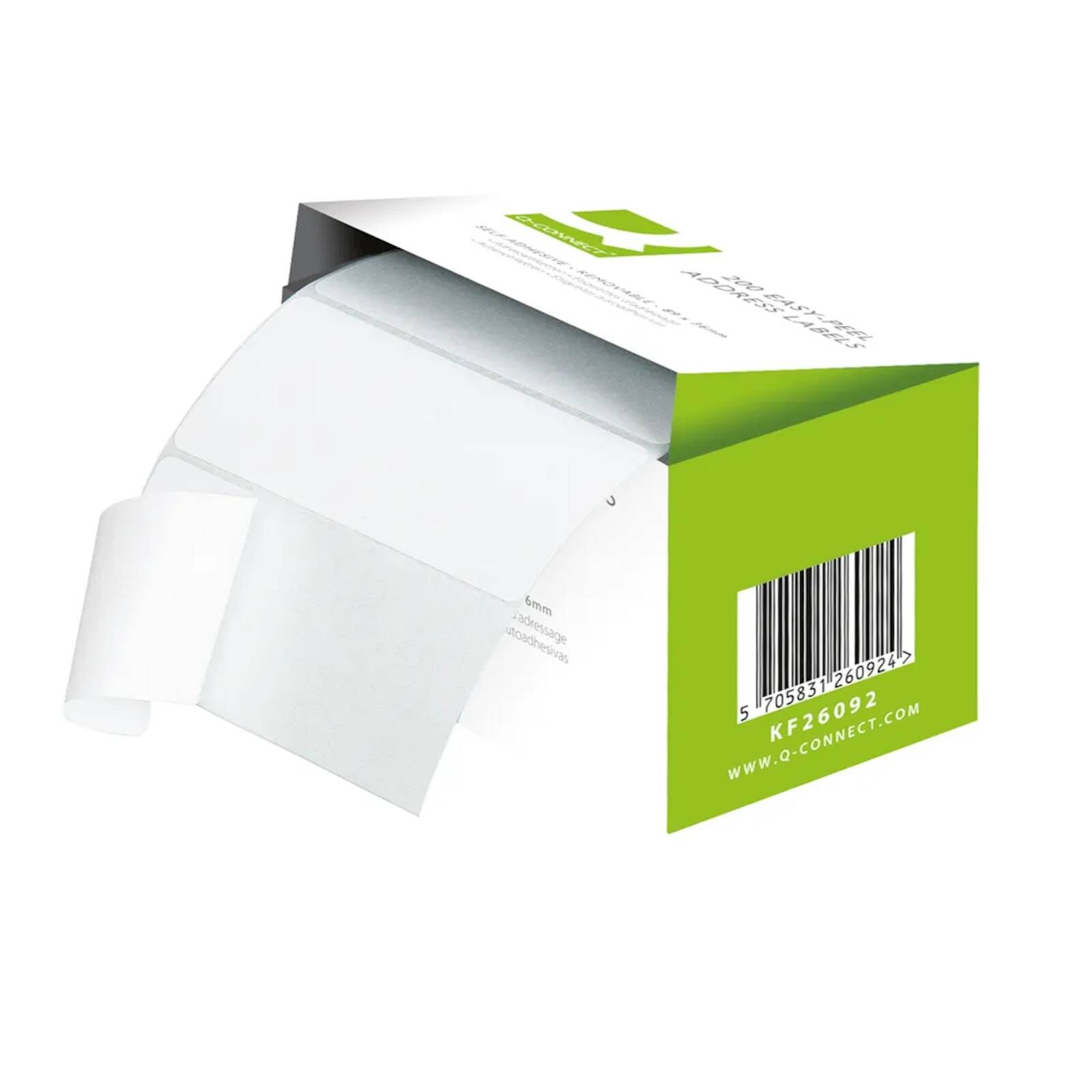 Q-Connect Self Adhesive Address Label Roll Repositionable 89mmx36mm White (Pack