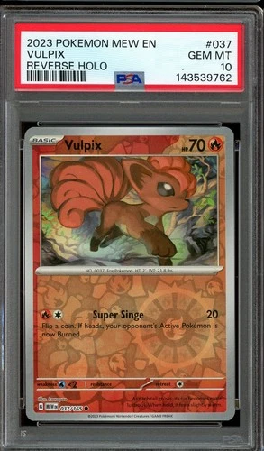 Pokemon TCG Scarlet & Violet 151 #037 Vulpix Reverse Holo PSA 10 Low Pop