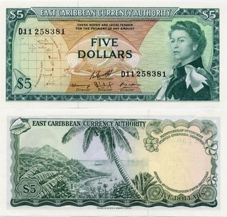 East Caribbean States 5 Dollars ND(1965) UNC P14h