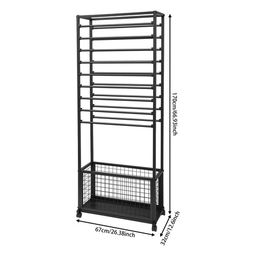 Two-sided Ribbon Holder Organizer Rack W/ 4 Wheels Large Capacity Ribbon Stand - Picture 2 of 12