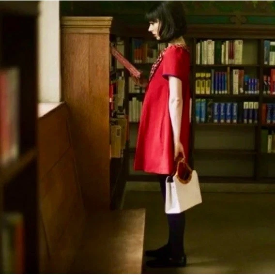 DEAR CREATURES Red Diana Dress Retro 60's A-Line Shift Geometric Diamond X-Small - Image 4 of 4