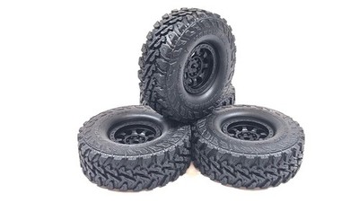 Vanquish 1.9 4.75 Yokohama GeoLander Scale Tires w/ Blue Silicone Tire Inserts (