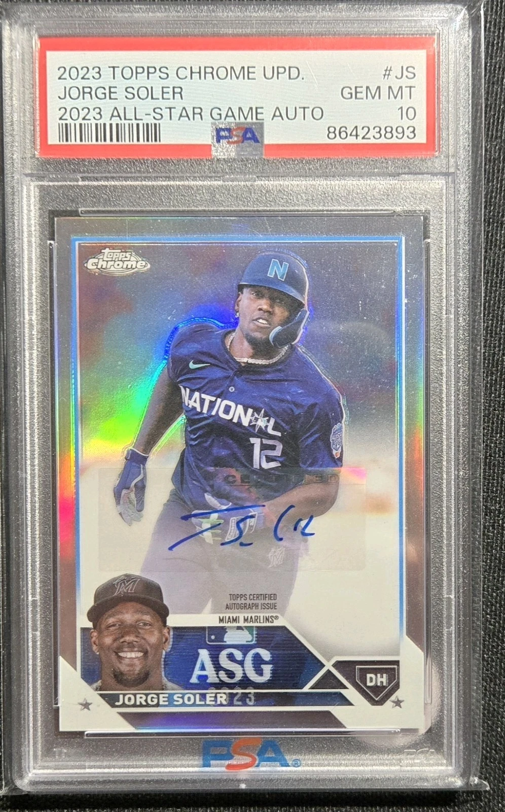 Deal for 2023 Topps Chrome Update Series 2023 AllStar Game Autographs Jorge Soler PSA 10