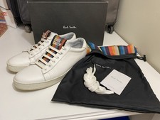 Paul Smith - Basso Signature Stripe Panel Trainers in White Mens U.K. 9 