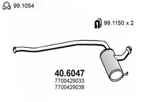 Asso MittelschalldäMpfer 40.6047 FüR Renault Laguna 1 16V B568 B561 K568 B563