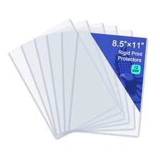 12 Pack 8.5" x 11" Rigid Print Protectors Clear Waterproof Hard Plastic Page ...