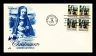 DR JIM STAMPS US COVER CHRISTMAS MADONNA AND CHILD FDC BLOCK OF 4 ARTCRAFT