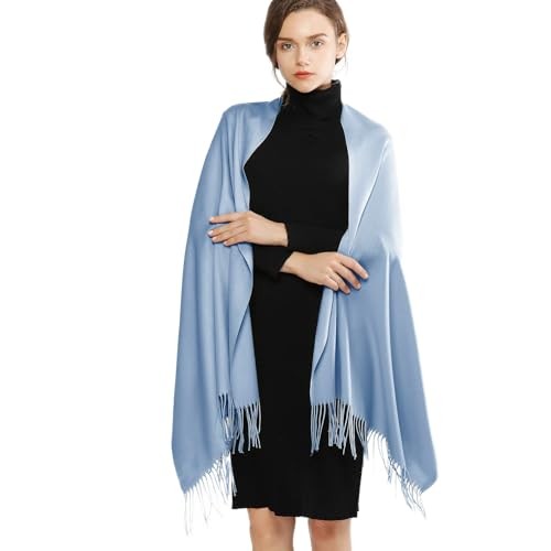 Women's Scarf Pashmina Shawls and Wraps for Evening Dress Light Blue