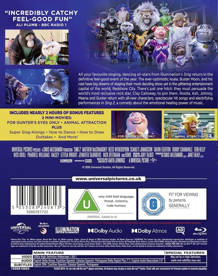 Sing 2 (Blu-ray) **NEW** - Image 2 of 2