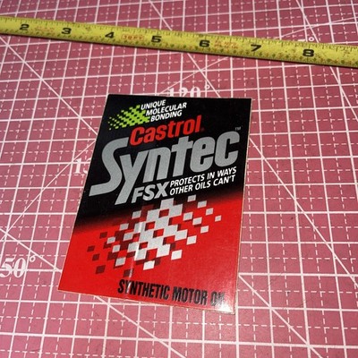 Vintage Castrol Syntec FSX Motor Oil NHRA NASCAR Decal Sticker Racing Original