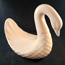 Vintage Off White Ceramic Swan Towel Holder Mid Century Bathroom Accessory
