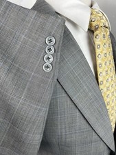 Hart Schaffner Marx Men s Gray Glen Check Wool Sport Coat Blazer Jacket Sz 44 L