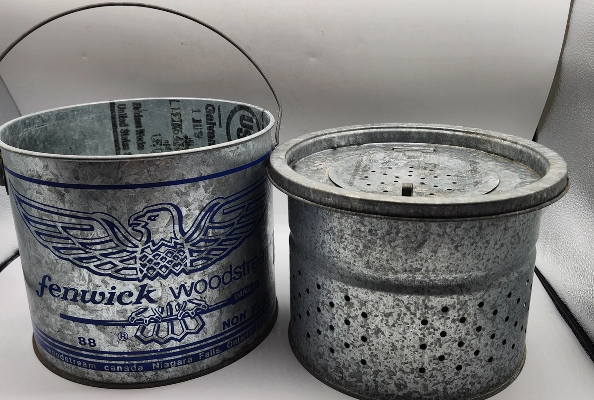 Seau à Appâts Métallique Galvanisé Mac's Bait 10 Quarts - Vintage, Oklahoma - Occasion