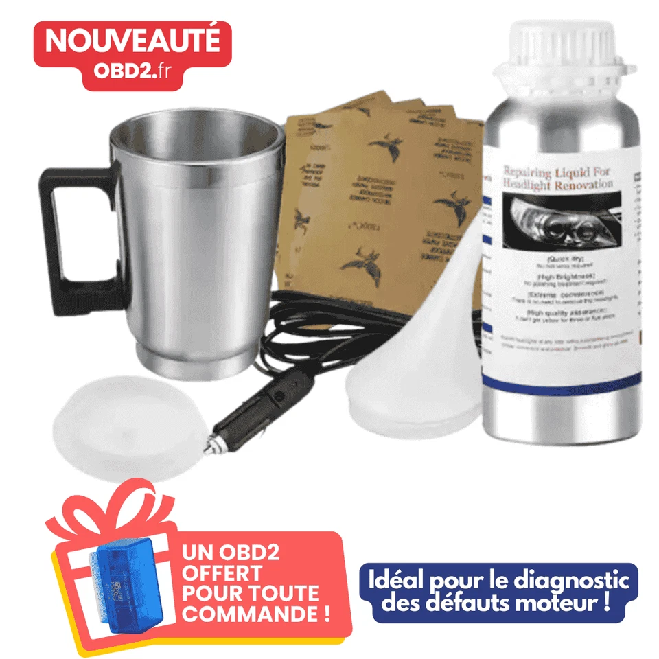 Kit Rénovation Phare Polymérisation + OBD2 Offert Optique Jauni Opaque - Photo 1/4