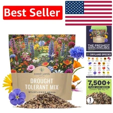 Drought-Resistant Flower Seeds - 1oz Mix of 21 Varieties for All Soils