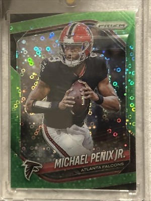 2025 Panini Prizm - Michael Penix Jr. No Huddle Green Disco Prizm /10 Jersey #