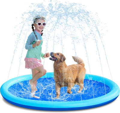 SLOOSH 60'' Non-Slip Splash Pad Sprinkler - Outdoor Water Toys Play Mat for Toddl