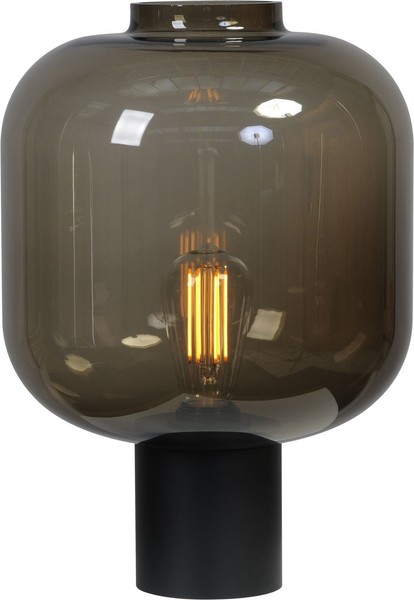 Tischleuchte Tischlampe Schwarz Rauchglas Metall 41 Cm Hoch E27 Wohnzimmer-image