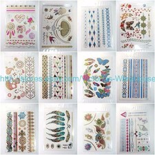 30 Sheets wholesale Metallic Gold Silver Temporary tattoo