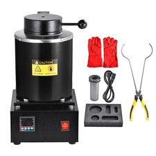 1500W Electric Gold Melting Furnace 6.6LB Crucible Casting Ingot Mold Kit