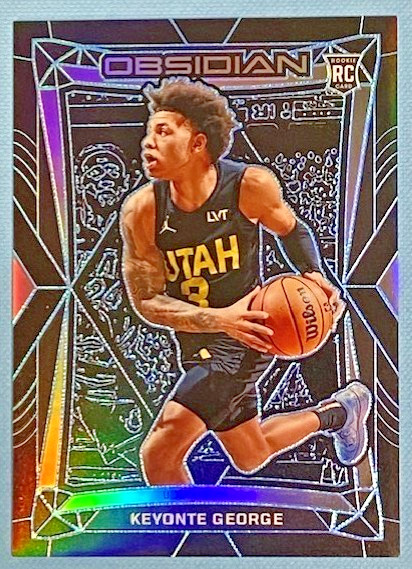 ~ 2023-24 Panini Obsidian #35 KEYONTE GEORGE Blue Electric Etch /30 Utah Jazz ~