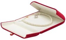 Velvet Big Chunky Pearl Necklace Ring Gift Box Showcase Jewelry Storage Case ...