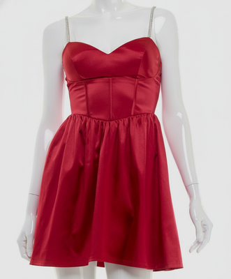 juniors' satin fit & flare dress Amazon.com: B. Darlin Womens Juniors Satin Lace-Up Fit & Flare Dress Red 3/4 : Clothing, Shoes & Jewelry
