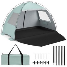 Beach Tent Sun Shelter with Canopy, Pop-Up 3-4 Person Easy Setup Extended Floor
