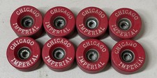 Vintage Chicago Imperial Red Roller Skates Wheel Lot Of 8 Great Condition