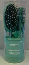 5-Piece Hair Brush Set, Adults and Teens, Mintish Green