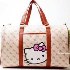 Hello Kitty Duffle Bag Tote 16" Trending Hard Find Shoulder bag Deluxe Sanrio