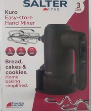 Salter Hand Mixer Kuro Electric Whisk With Attachments 5 Speed Compact Base 300W