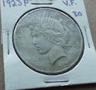 1923 P Peace Silver Dollar Coin Fine -90% Silver circulated $1.00 U.S. Coin