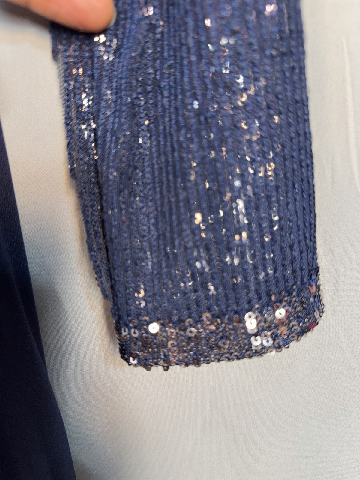 B. Darlin Sequin Bodycon Dress Blue Rose Gold Ombre Long Sleeve Size 5/6