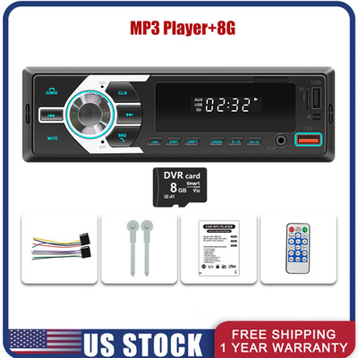Single 1 DIN Car Stereo Radio Touch Screen Bluetooth Dual USB FM TF MP3 Player