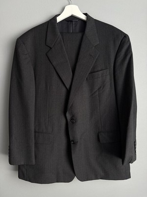 Hickey Freeman Bespoke Loro Piana Super 120s Wool Suit Gray Mens 42R 39x31