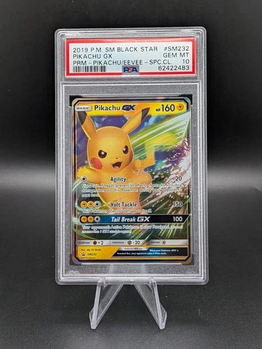 PSA 10 Pikachu GX Pokemon #SM232 Black Star Promo Eevee GX Collection LOW POP!