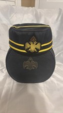 Masonic 32nd Degree Scottish Rite Cap Hat Double Eagle W Case 7 1/4
