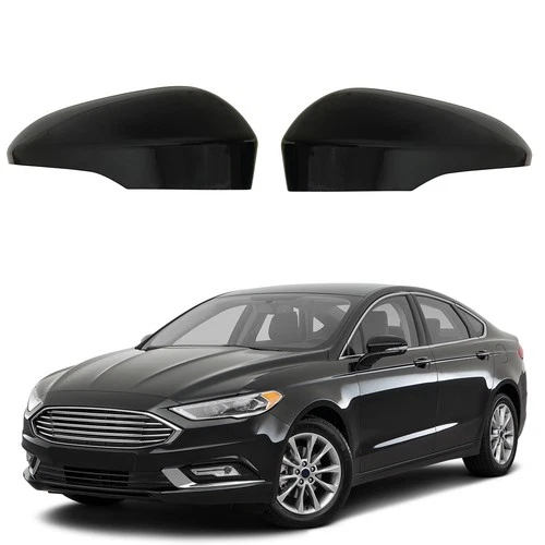 Gloss Black Side Door Rearview Wind Mirror Cover Caps For 2013-2019 Ford Fusion