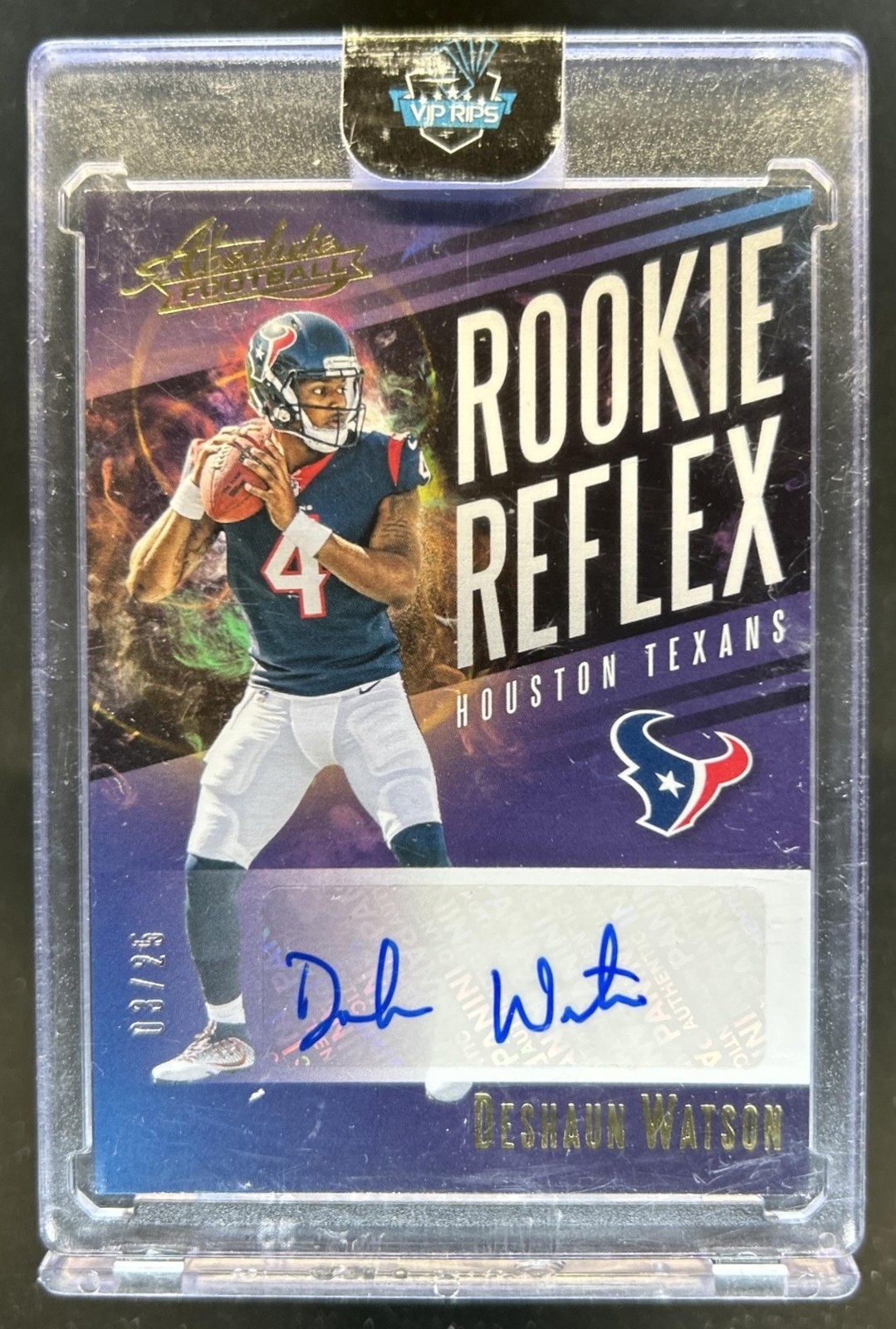 Deshaun Watson Panini Absolute Rookie Reflex Signature #RRDW Gold
